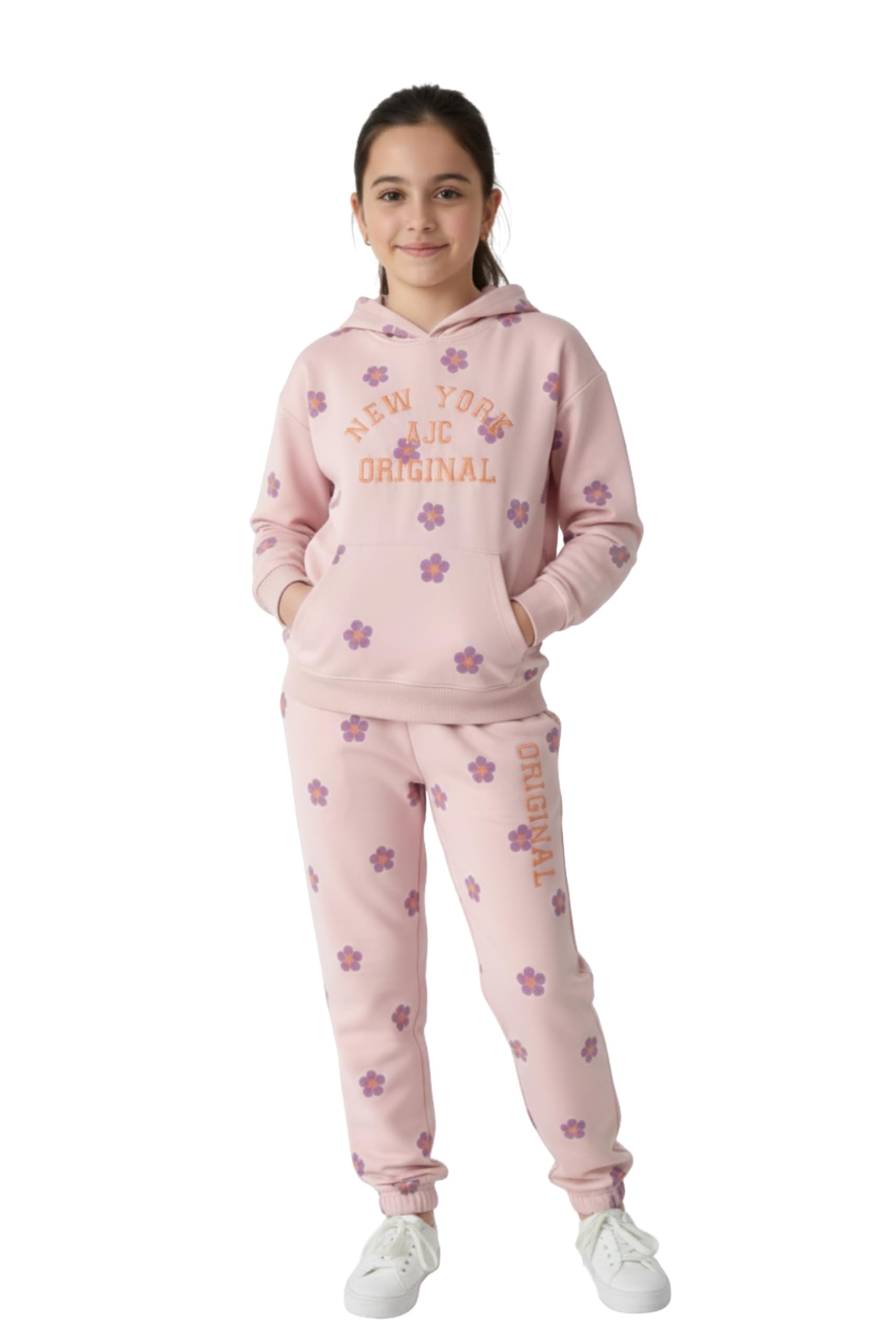 Alan Jones Clothing Girls All Over Print Tracksuit | Hooded Sweatshirt & Jogger Set | Soft & Comfortable Winter Co-ord Set for Girls-picture-20