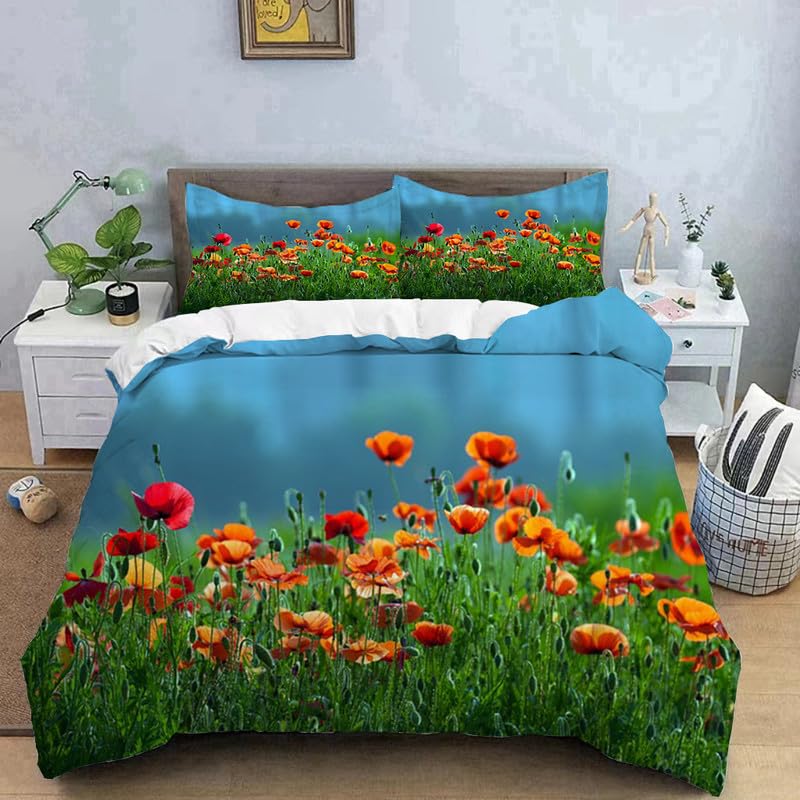Housse de couette 90x190 coquelicot bleu marine, le cadeau personnalisé idéal pour enfant