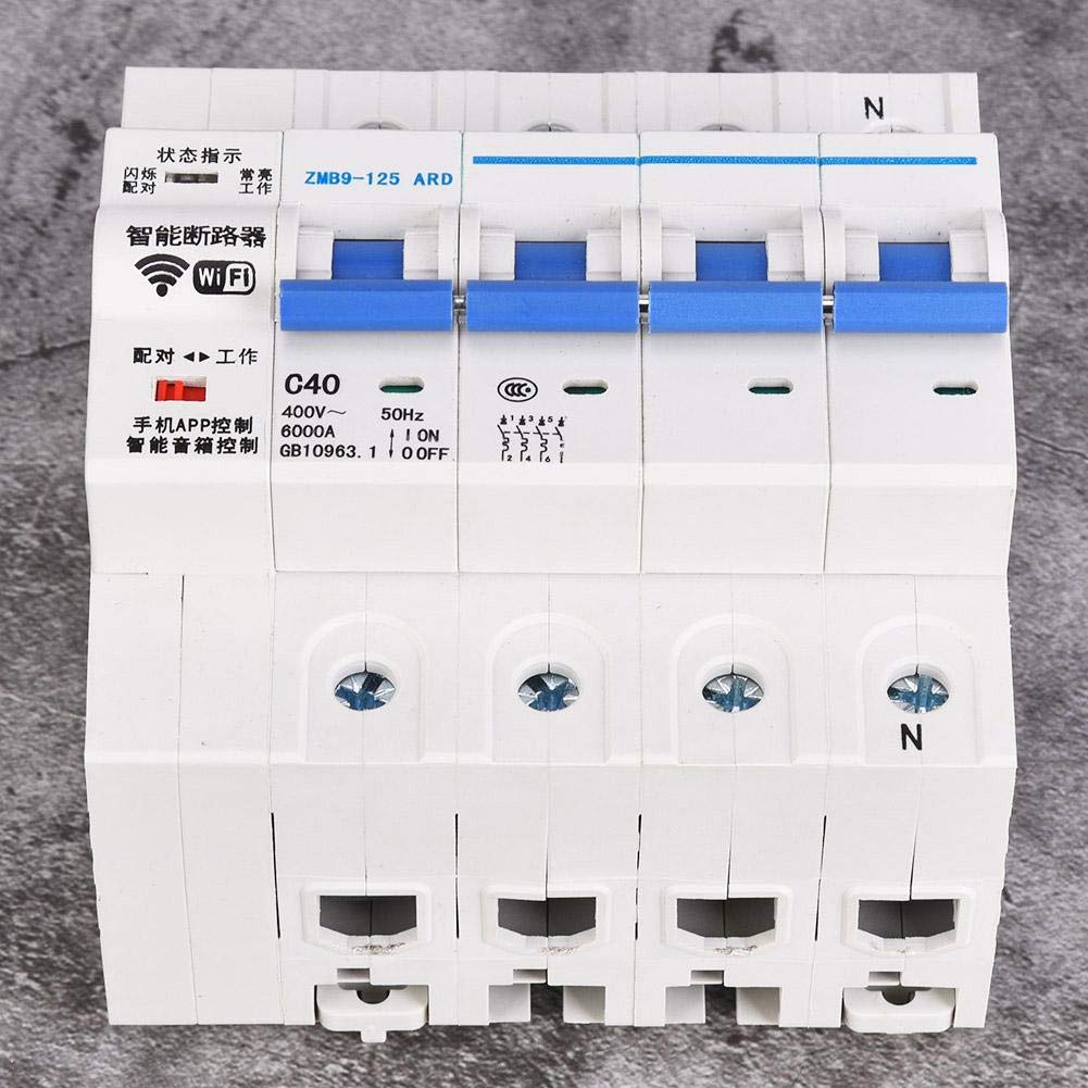 SaDity Interruptor de Control Remoto inalámbrico del disyuntor Inteligente WiFi 4P 400V