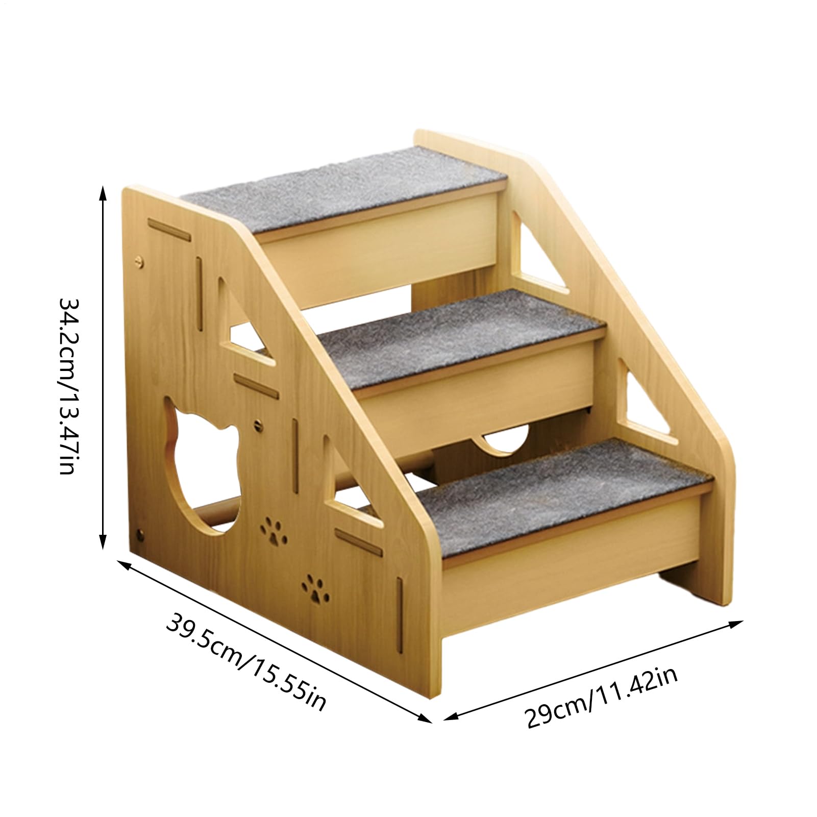 Escaleras de Perros Escalera de Madera para Mascotas | Escalones de 3 peldaños para cama de perro Para perro pequeño gato mayor sofá jardín terraza