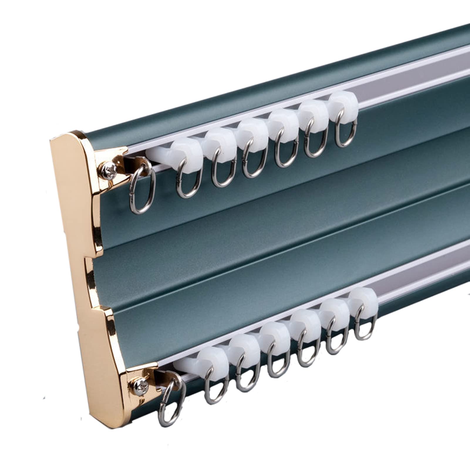 Wytrzymały aluminiowy dwutorowy zestaw karniszy sufitowych, łatwy montaż, ścianka działowa do okien i balkonów, system szyn działowych 1 m