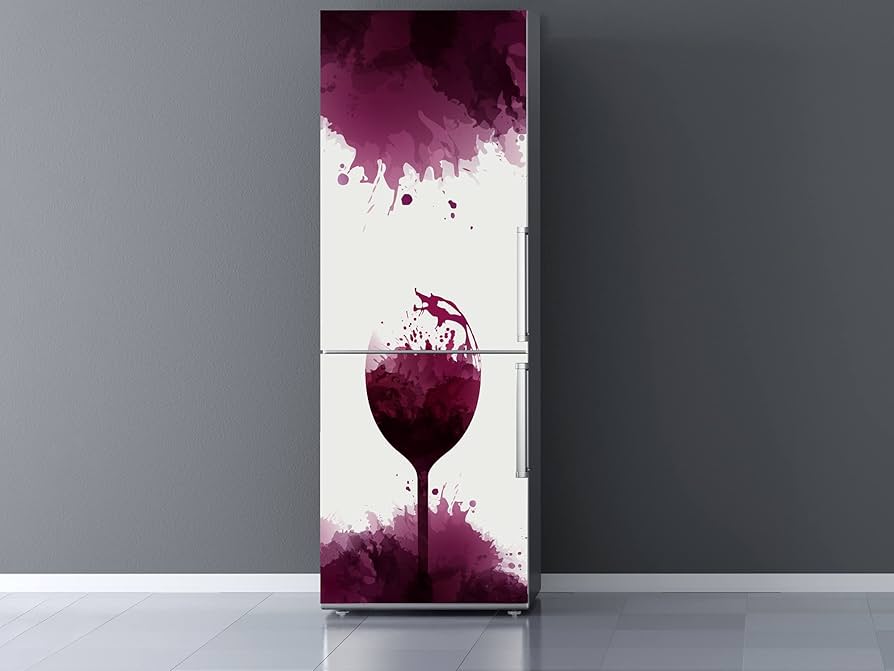 Vinile Adesivo Per Frigorifero Con Calice E Vino | Decorazione Cucina Rimovibile | Adesivo Superfici Lisce - Foto 3