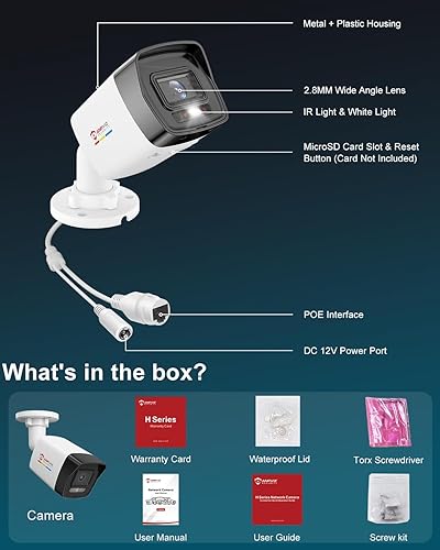 Miniatura 9 de Anpviz Cámara Bullet PoE de 5MP para exteriores, visión nocturna a color, detección de movimiento AI 2.0, cámara de seguridad IP con cable con