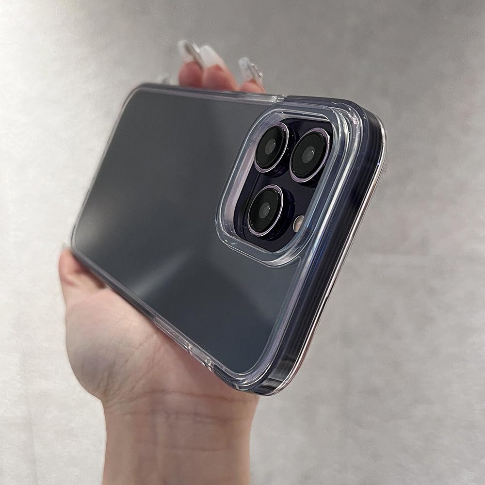 Étui silicone transparent pour iPhone 14 avec cadre violet antichoc - 6