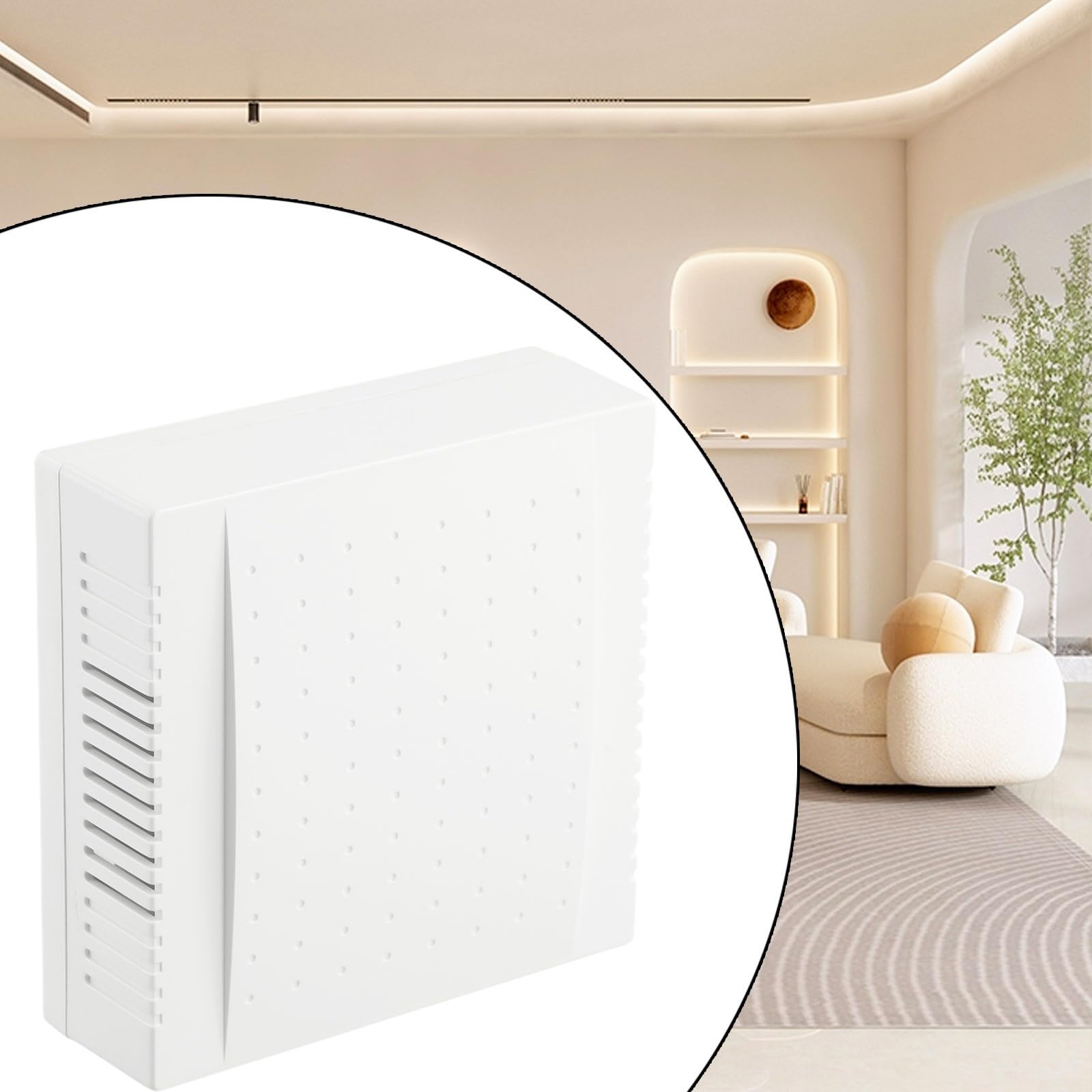 Yhenlovtt Don - Timbre para puerta con cable, panel de instalación, con sonido de hotel DIN, 108 x 108 x 36 mm, material ABS blanco para casa, oficina, hotel, 220 V