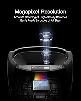 Vista 3 de Inateck Escáner inalámbrico de código de barras 2D Bluetooth, escáner QR de megapíxeles con receptor de datos de base de carga, 2