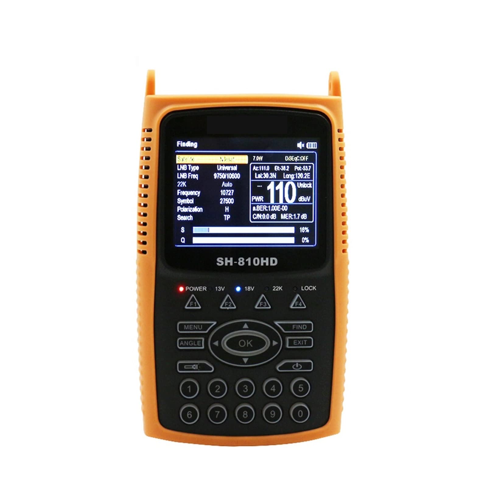 Wyszukiwarka Satelitów, SH-810HD DVB-S2 DVB-S cyfrowy miernik satelitarny 3.5 Cal HD LCD DVB-T2 DVB-T sygnał satfinder obsługa CCTV 810HD(6K 2B BOX)