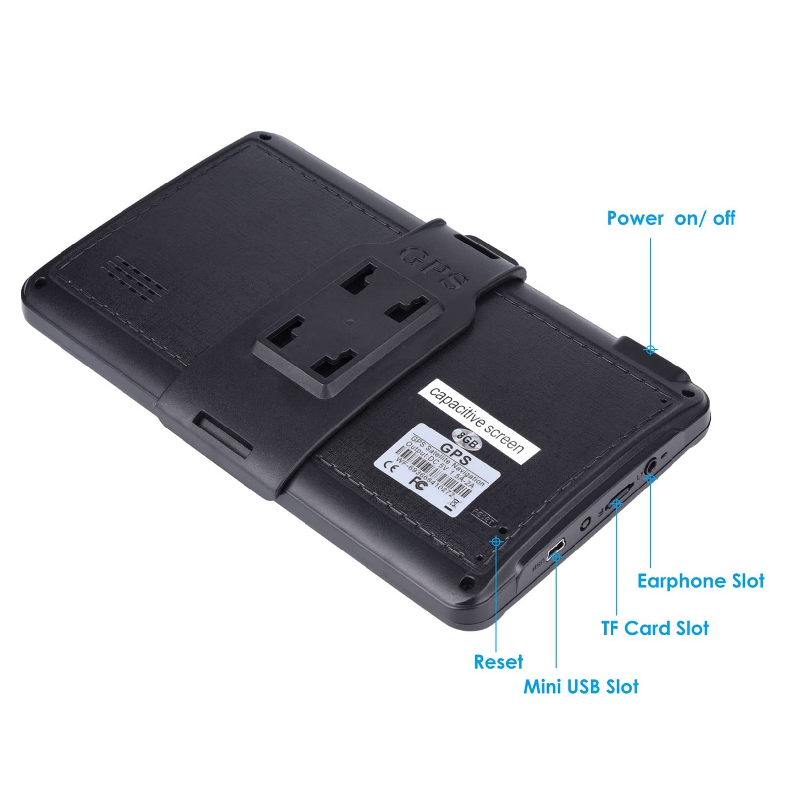 HD. Auto GPS Navigazione 8G + RAM128-256MB + + Schermo resistivo + Bluetooth -Av-in. + ultima mappa Europa + navigatori GPS Truck GPS Per Auto, Camion, Camper (Size : ResistiveNo BT)