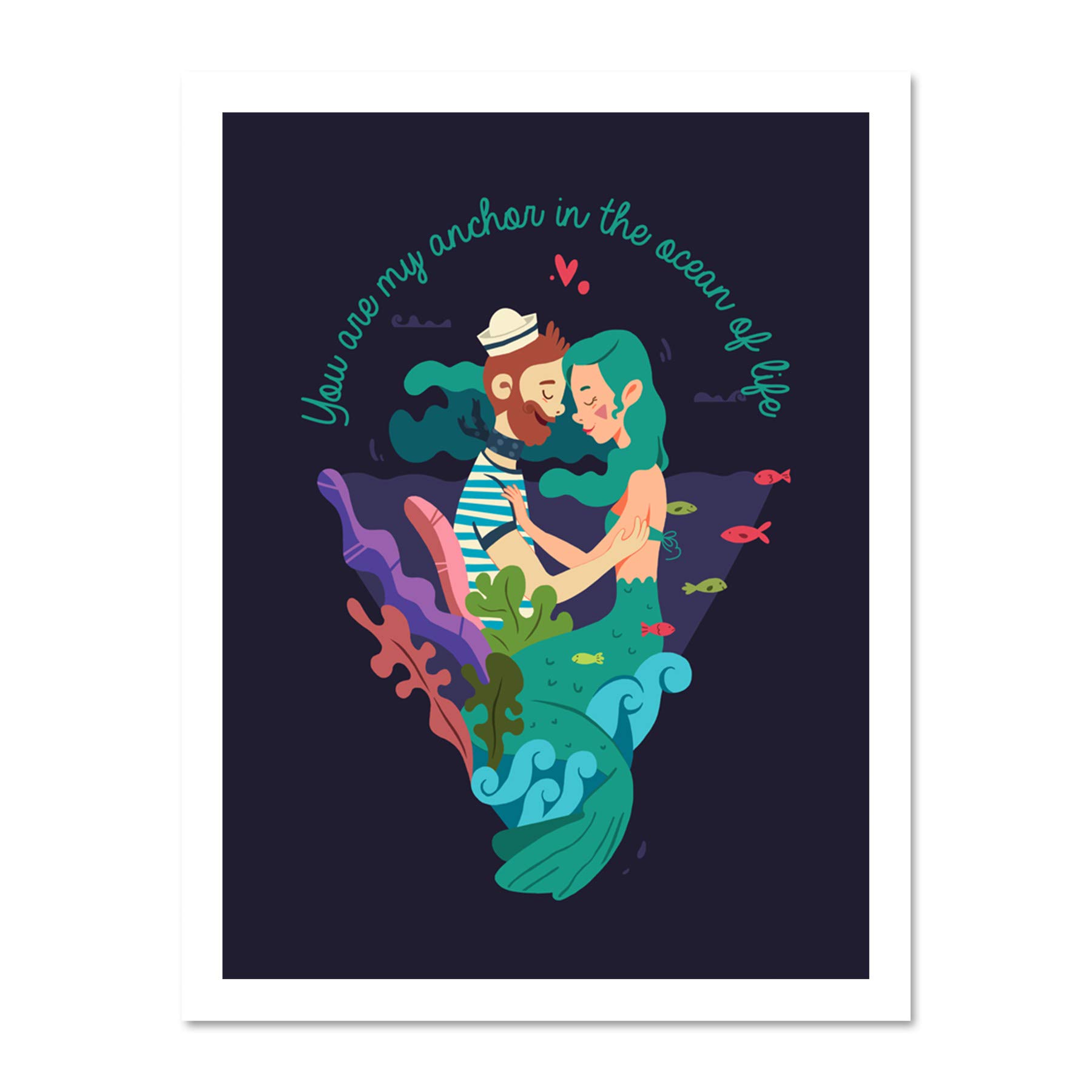 Wee Blue Coo You Are My Anchor Love Sailor Large Framed Art Print Poster Wall Decor 18x24 inch