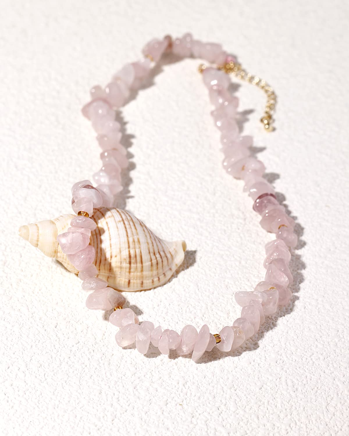 Jewboo Crystal Tumbled Chip Stone Chakra Necklace for Women Healing Crystals and Gemstones Bring Wealth and Luck Balance Meditation Jewelry Gifts (Rose Quartz) - Image 4