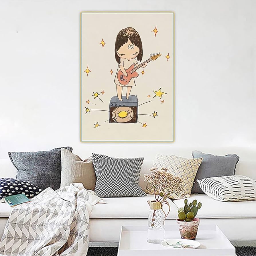 奈良美智 guitar girl ポスター Amazon.co.jp: Yoshitomo Nara 奈良美智絵画《ギター 少女