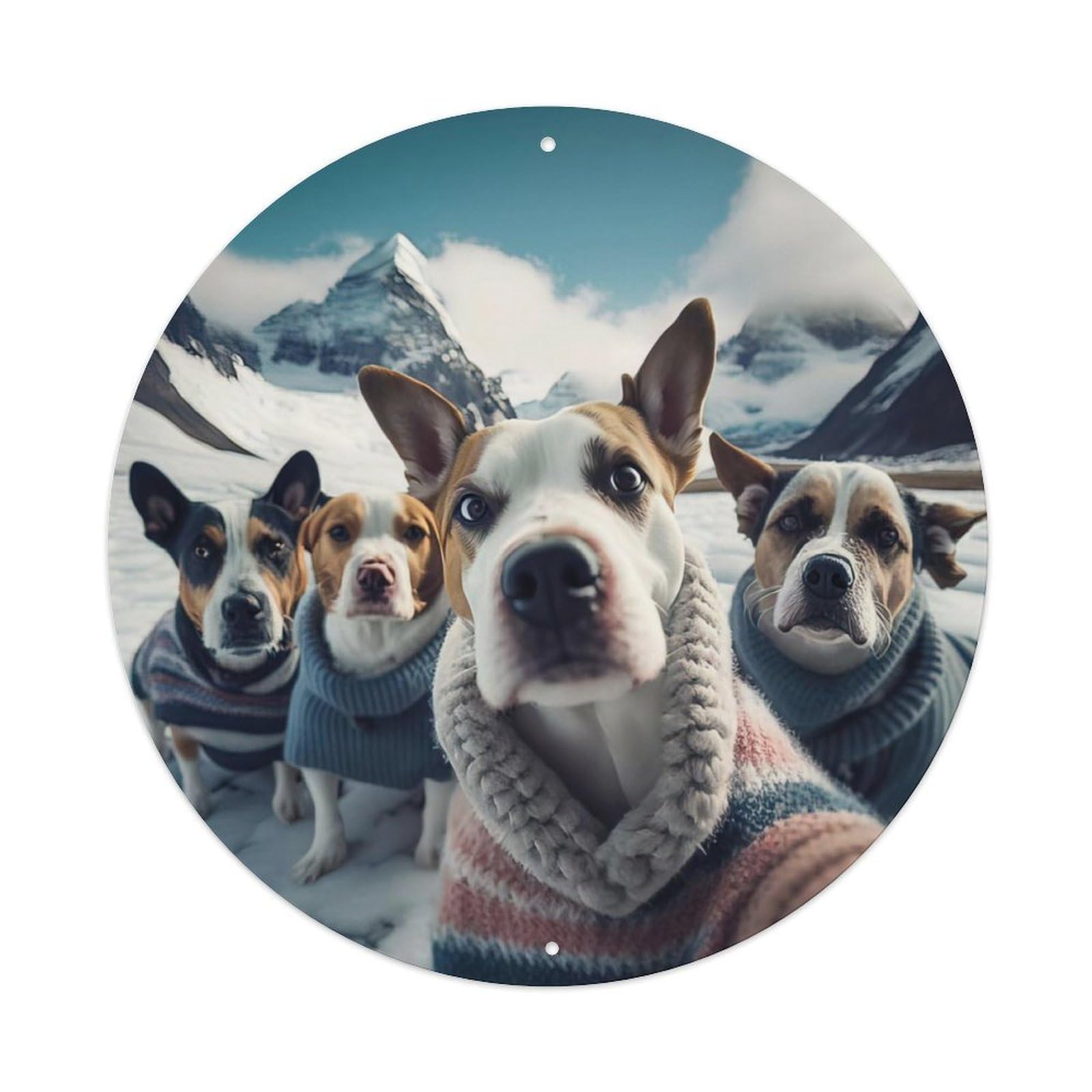 Cute Dog Selfie Animal Metal Tin Sign