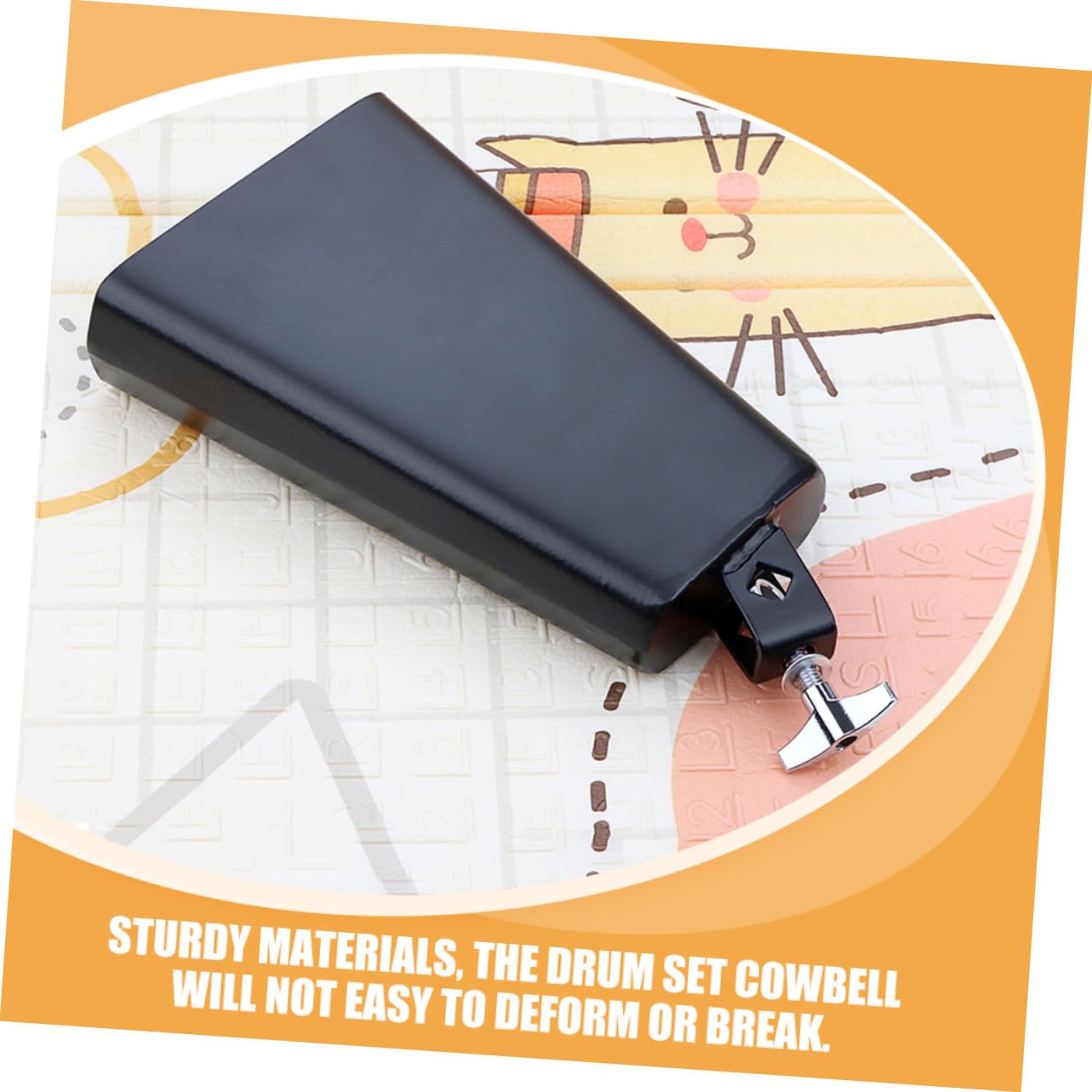BESTonZON Metalowy Cowbell Perkusyjny Czarny Do Zestawu Perkusyjnego Trwały Instrument Muzyczny z Ergonomicznym Designem Idealny Do Edukacji Muzycznej Chłopiec Dziewczynka i Ćwiczenia Rytmu