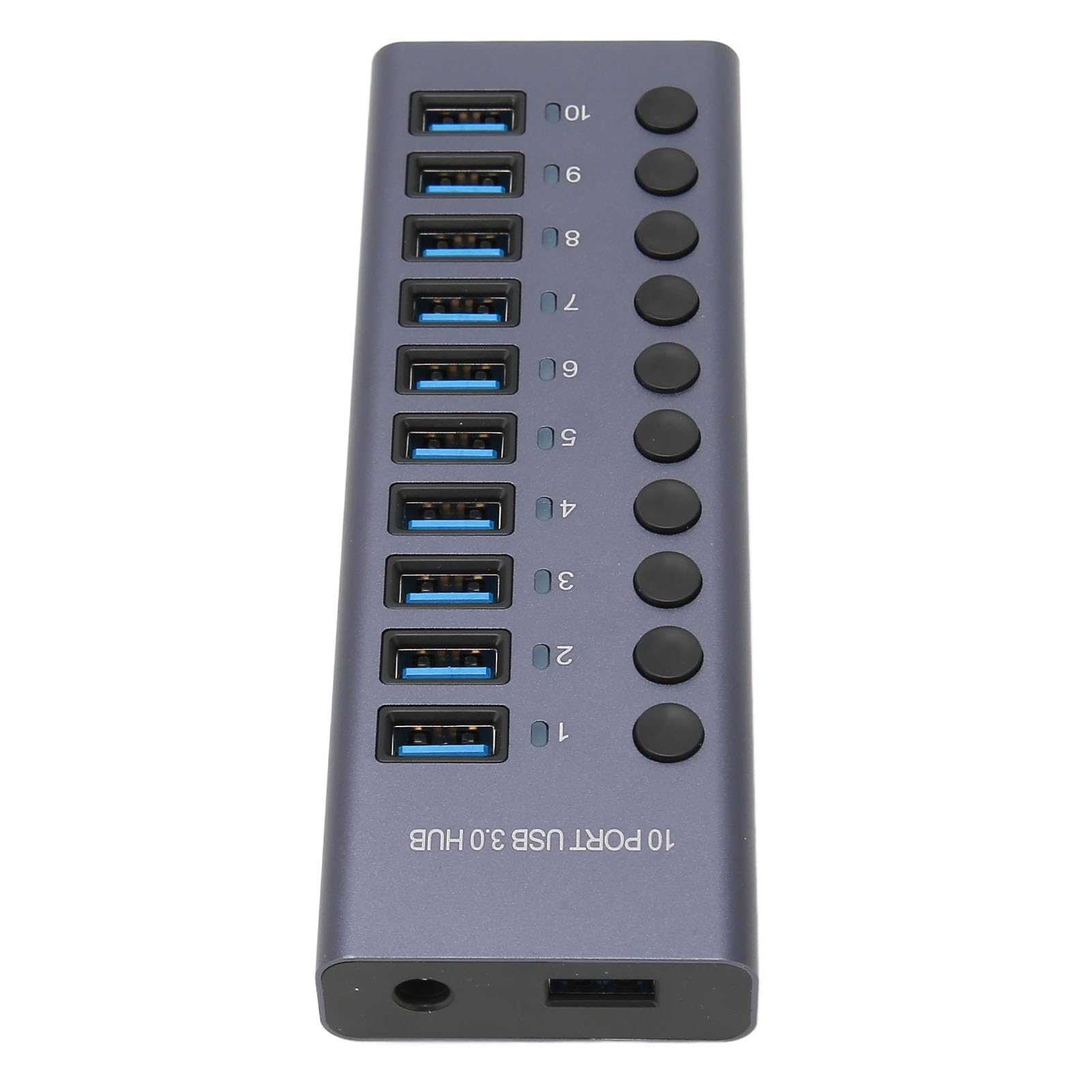 Cocoarm 10-portowy Koncentrator USB 3.0, 60W, Wykonany ze Stopu Aluminium, z Indywidualnymi Włącznikami/wyłącznikami, Przeznaczony do Komputera, Laptopa, Klawiatury, Myszy, Dysku (wtyczka UE)