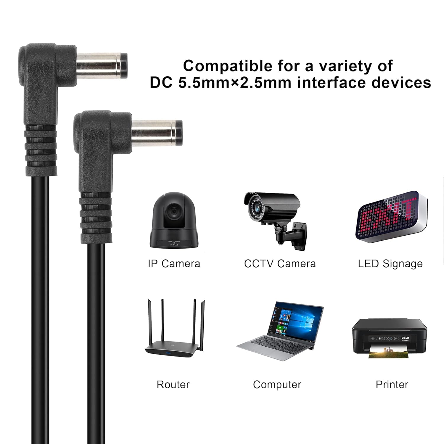 Cavo Prolunga Con Interruttore On/Off DC 5.5x2.1mm - Per CCTV E Strisce LED