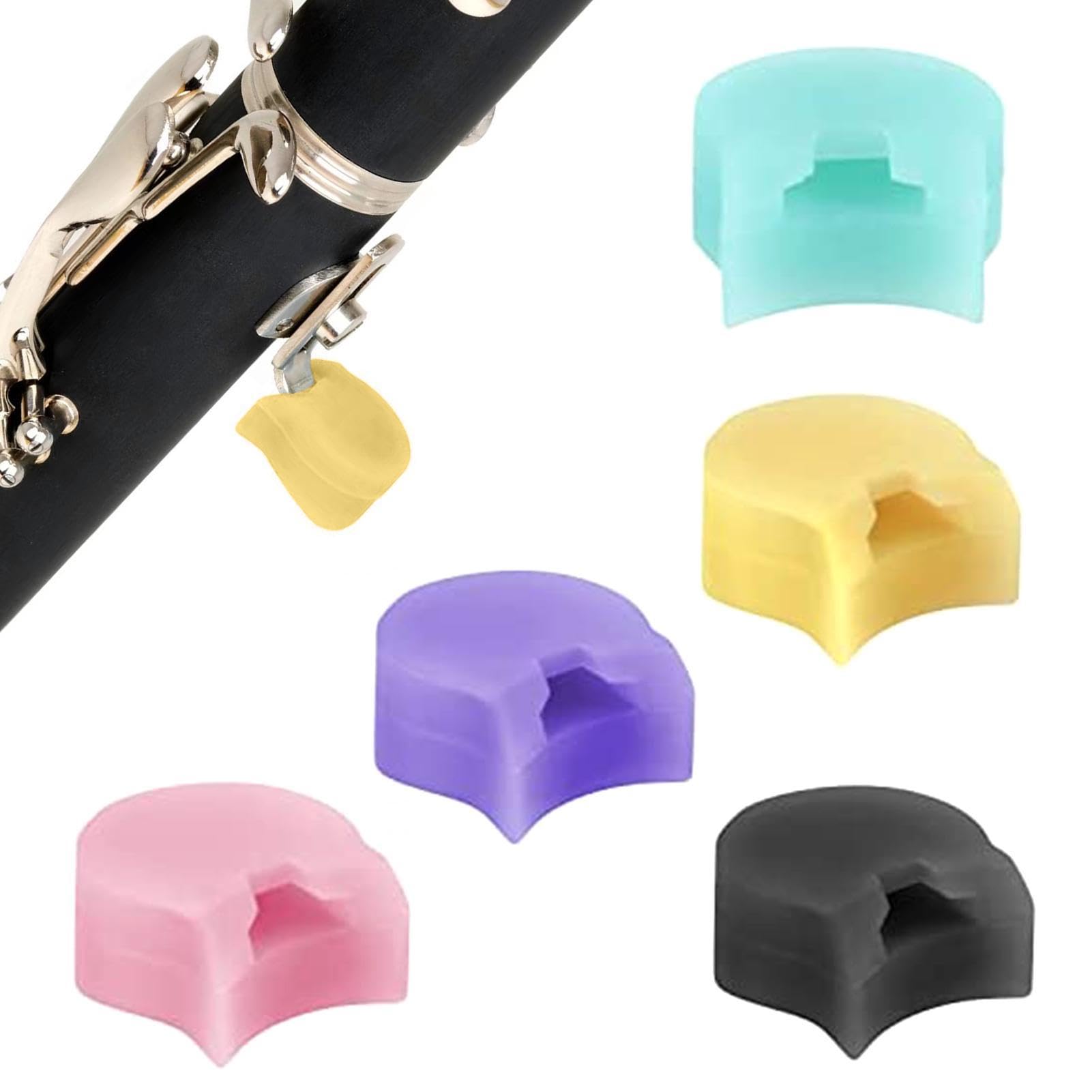 Lot De 5 Repose-pouces Silicone Pour Clarinette/hautbois - 5 Couleurs Vives - Confort Et Protection