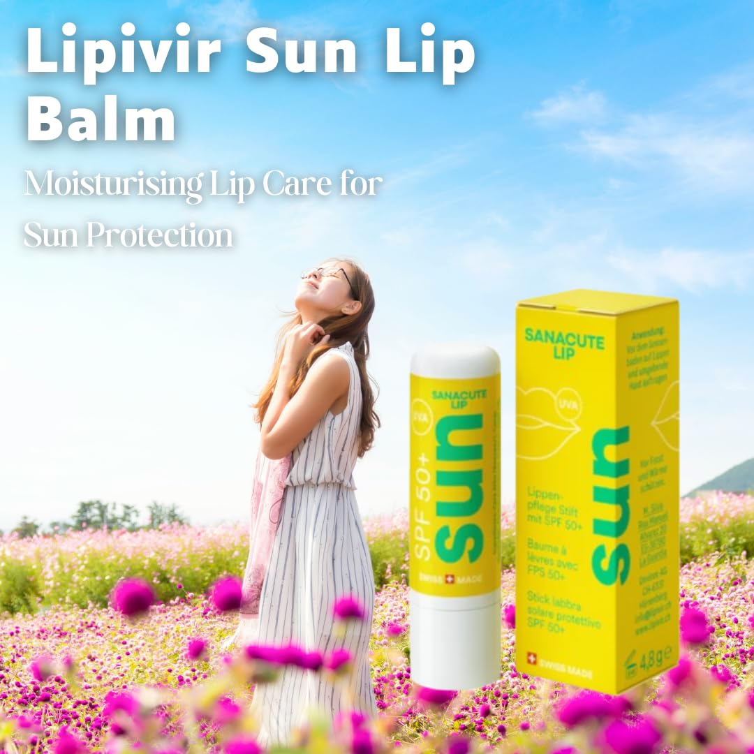 Lipivir Sun Lip Balm Stick SPF 50+, High UVA & UVB Protection with Beeswax, Jojoba Oil, and Zinc Oxide - Image 2