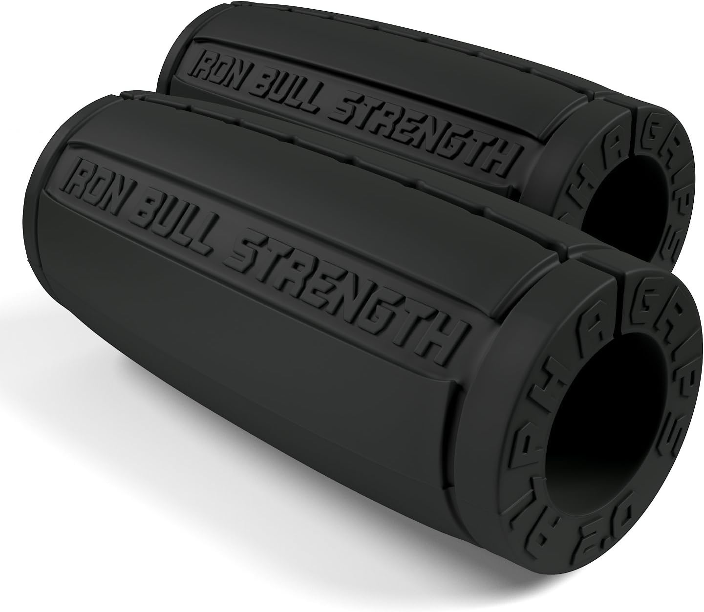 Iron Bull Strength Alpha Grips 2.0-1 Par - Entrenamiento Extremo para el Brazo- Agarraderas de Barra Gruesas y ergonómicas - Las Mejores agarraderas Gruesas de Barra (Carbón)