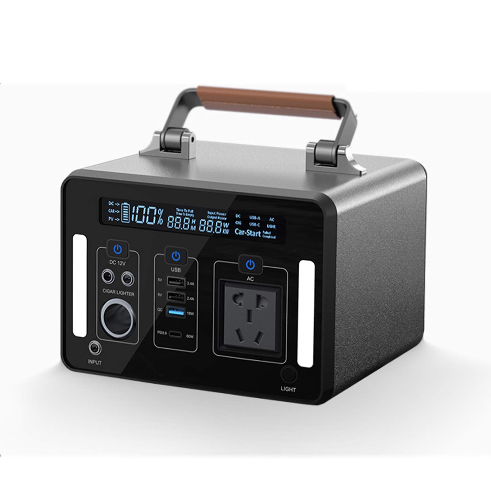 135200mAh Générateur Portable Batterie Rechargeable au Lithium Générateur, 12V Voiture, Sortie USB Hors réseau d'alimentation pour la Sauvegarde Camping Urgence
