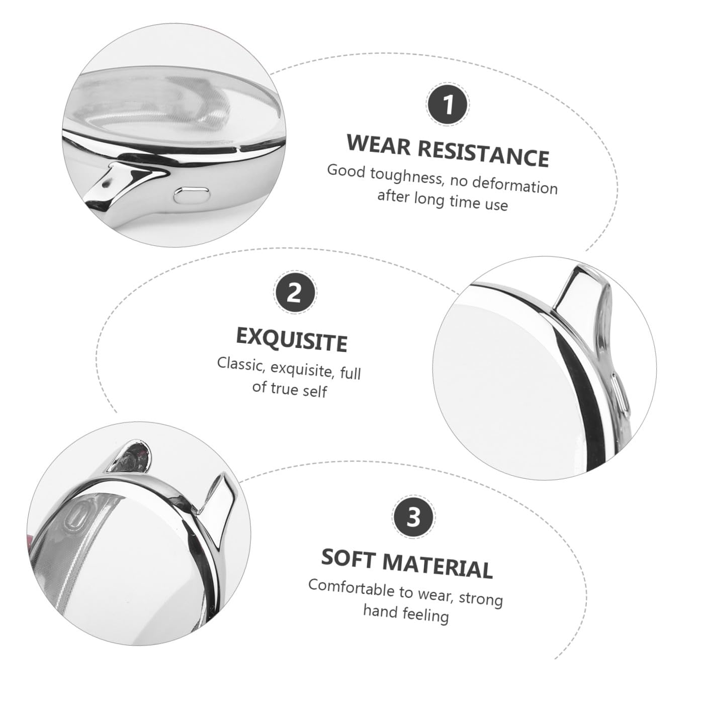 OSALADI 9pièces Coque De TPU pour Montre De Élégante Et Complète Les Rayures Et Chocs Facile à Installer Argenté
