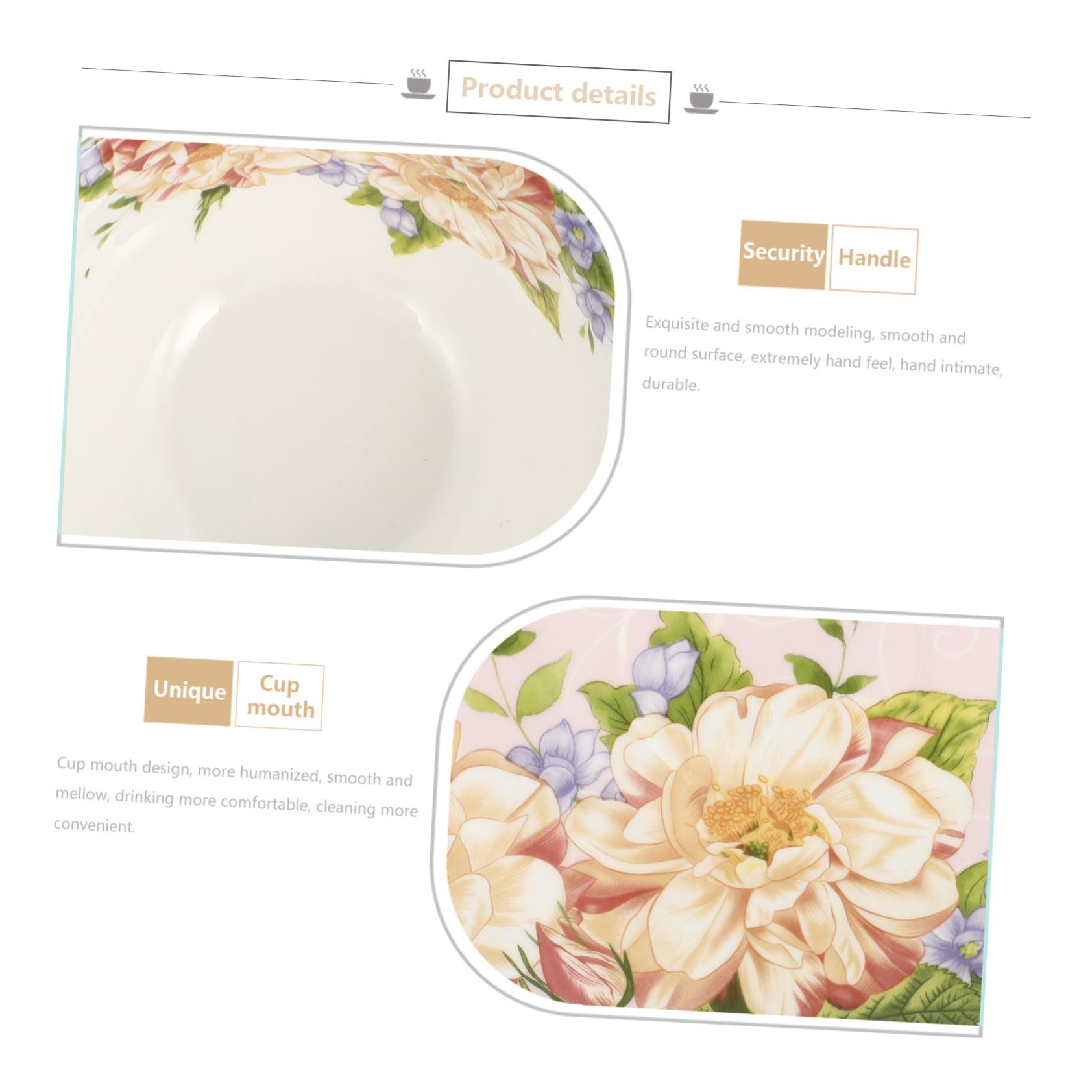 Porzellan Kaffee Und Teetasse Mit Untertasse Löffel Blumenmuster Pink Innen Für Haushalt Büro Café Geschenkset
