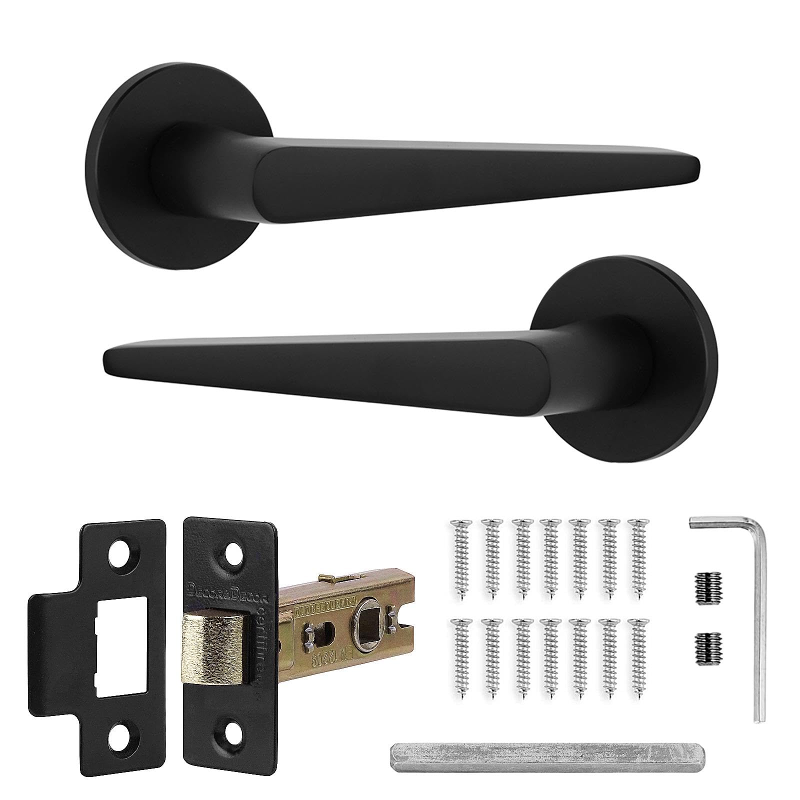 Decoranddecor Black Door HandlesInternal Door Handles For DoorsInterior Door Handles With Tubular LatchTerra Range from B&Q