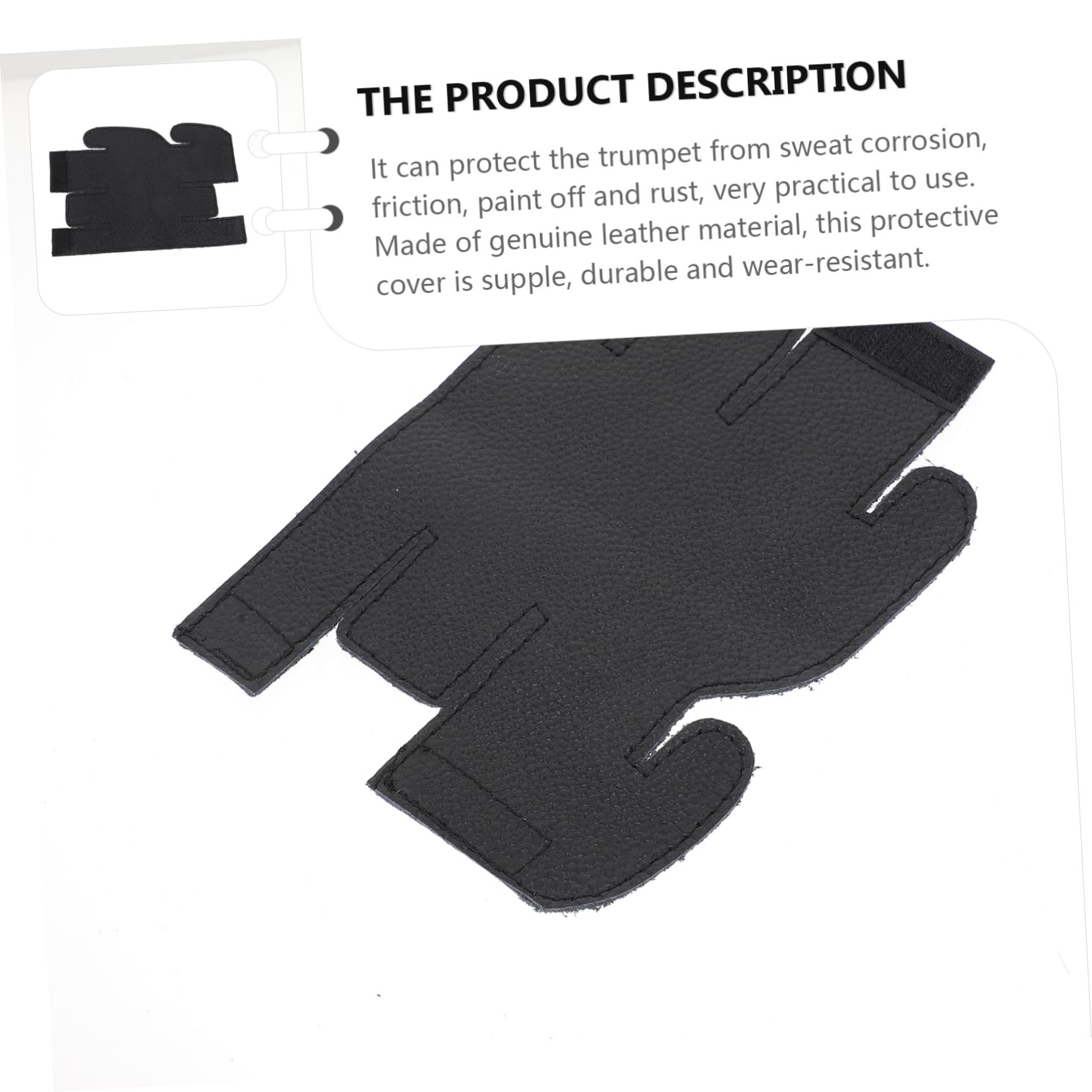 ifundom 3pcs Trumpet Case Id Tag Genuine Leather Cover Lyre Decor Slide Stopper Accessory