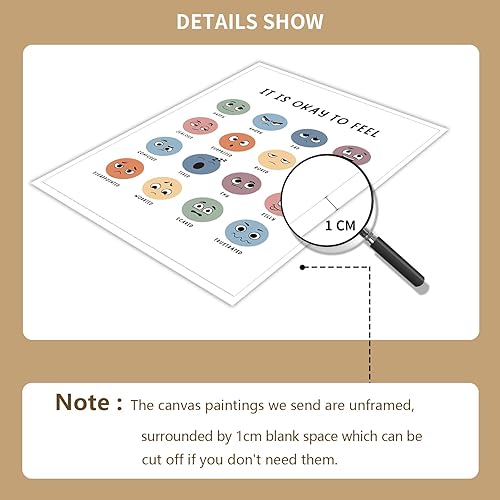 Miniatura 3 de Lienzo decorativo para pared, diseño bohemio de salud mental imprescindible para profesores, divertido póster de esquina social y emocional,