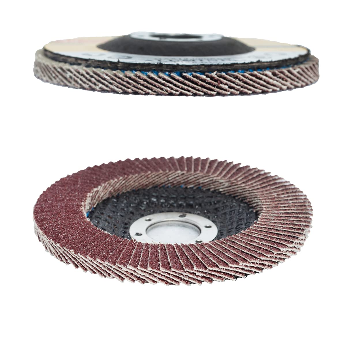 Disco de aleta 4.5 "x 7/8" (115 mm), 50 unidades de 40 grano de fibra de vidrio biselado tipo 27 óxido de aluminio abrasivo | Disco de lijado