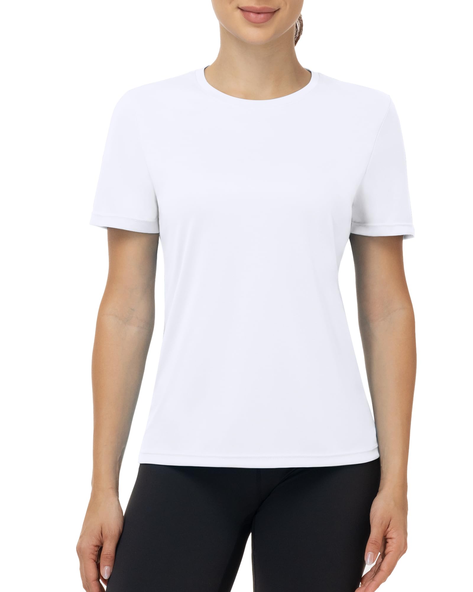 ELIRAVO UV Shirt Damen Kurzarm, UPF 50+ Sonnenschutz Funktionsshirt Atmungsaktiv Schnelltrocknend Schwimmshirt Sportshirt Leicht Weich Rashguard für Gym Fitness Yoga Laufen Outdoor