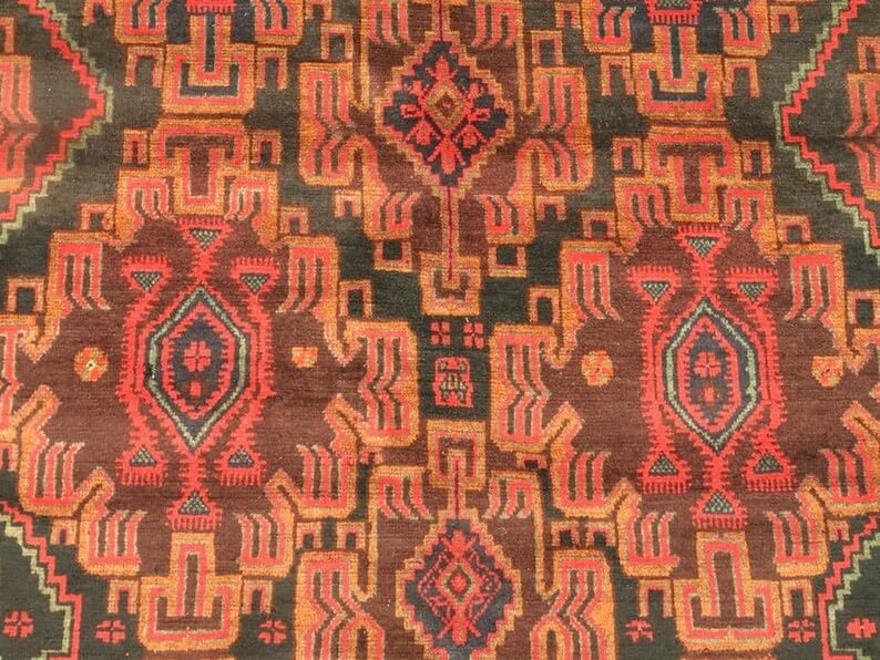 5 x 10 ft Afghan Handwoven Bokhara Wool Area Rug - (300 x 155 cm) Medallion Pattern for Elegant Home Décor