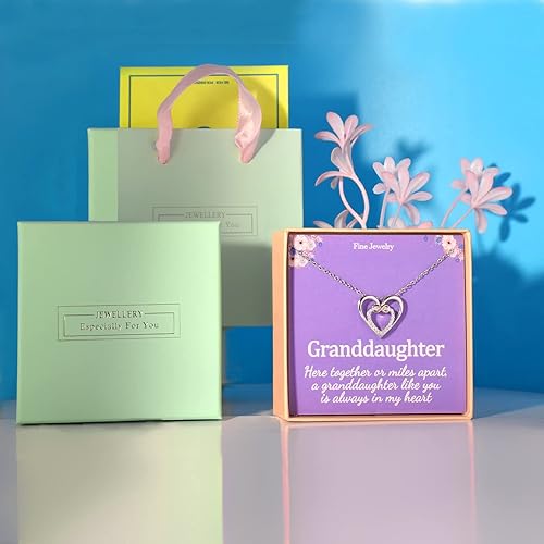 Miniatura 6 de Regalos para nieta de la abuela, collar de corazón infinito plateado de abuela, ideas de cumpleaños, collares de joyería con colgante, Metal