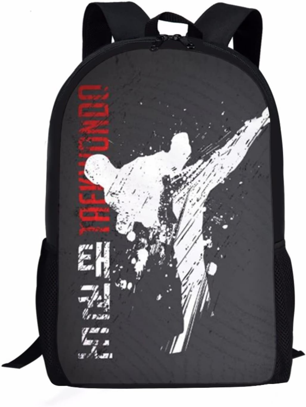 Cool Taekwondo Print Backpack for Elementary College Teenagers Travel Beach Boys Girls Shoulders School Backpack