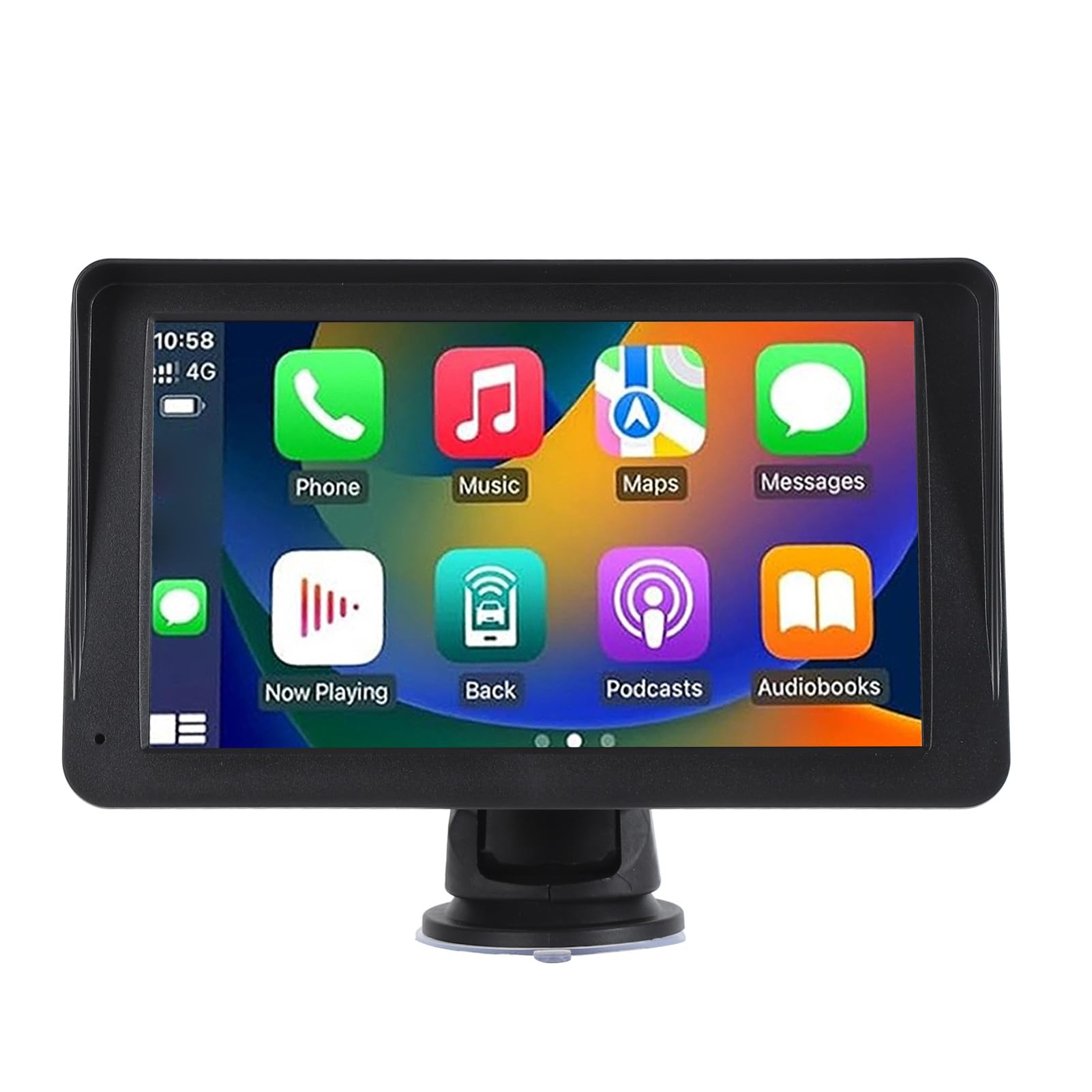 Przenośne Samochodowe Stereo, 7-calowy Bezprzewodowy Ekran Dotykowy HD CarPlay Android Auto Dwudinowe Radio Samochodowe z BT5.0, kamerą Cofania, GPS, Mirror Link, Głosem, FM
