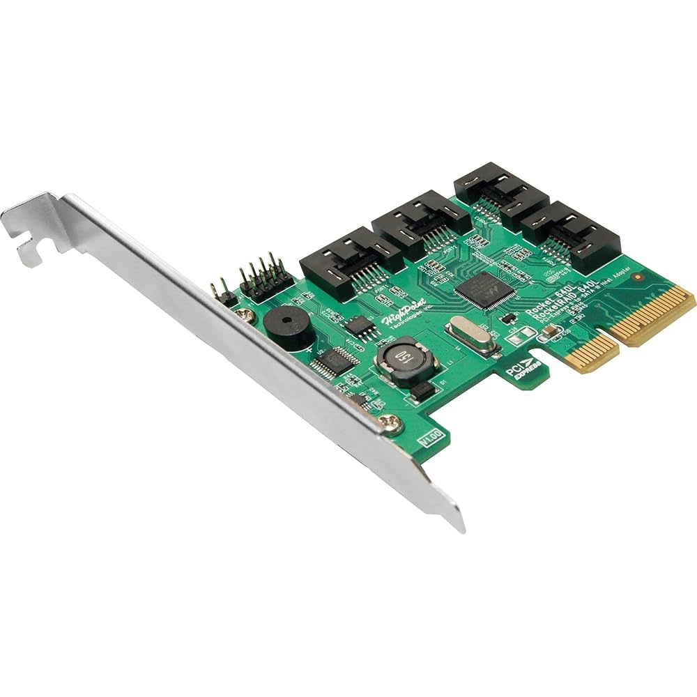 新品未使用 RocketRAID 640L 4ポート SATA RAIDアダプタ Amazon.com: HighPoint RocketRAID 640L Internal 4 SATA Port