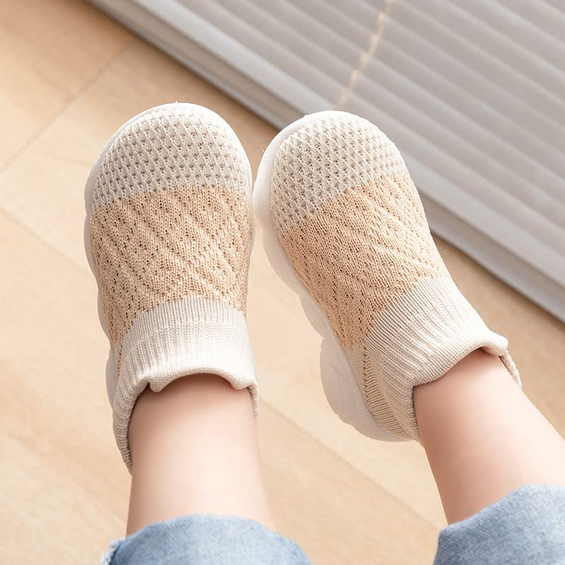 Baby Sock Shoes First Walking Slip On Sneaker Infant Non Slip Mesh Knitted Breathable Warm Tennis for Girls Size 32