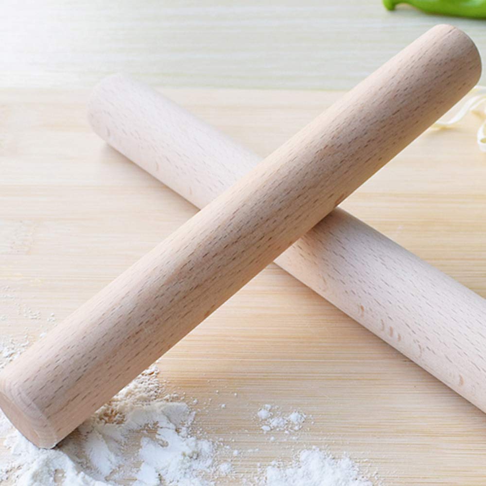 Nudelholz aus Buche, Nudelholz massiv, Premium-Nudelholz aus unlackiertem Massivholz – ideal for Kekse, Teig, Gebäck, Snacks, Brot, Pizza und Fondant – Größenoptionen: 7,87 Zoll bis 19,68 Zoll