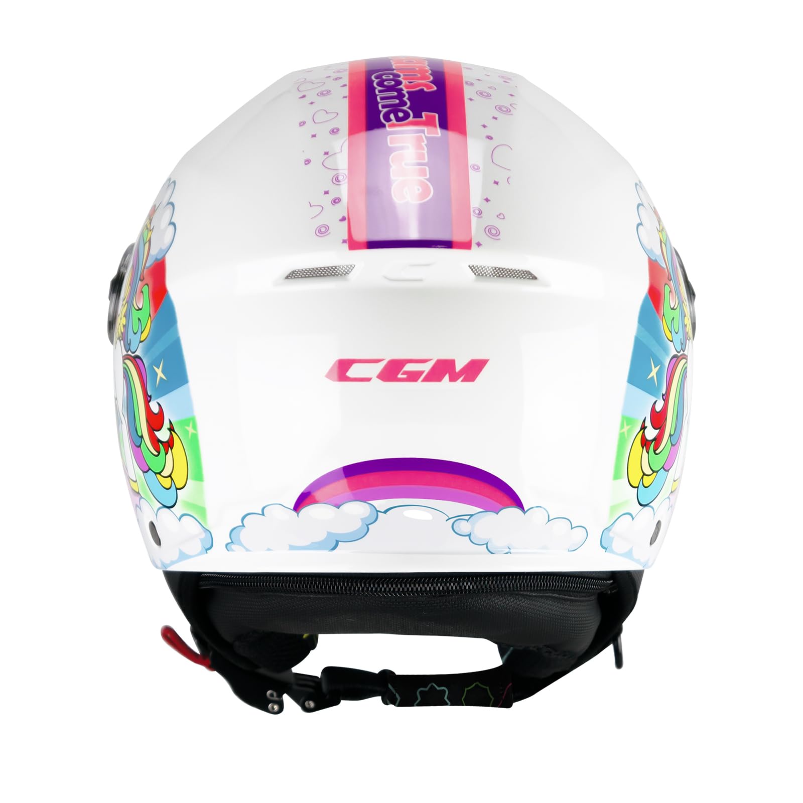 CGM Casco open face young, 261D MINI DREAMS Bianco Fucsia Celeste, YXL (53-54cm)
