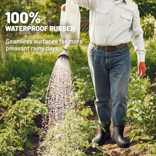 Furuian Men's Rain Boots Wide Calf Waterproof Rubber Boots Wide Width Non Slip Work Boots Ankle/Short Chelsea Rain Boots Hunting Boots Mud Boots for Fishing, Agriculture, Outdoor2