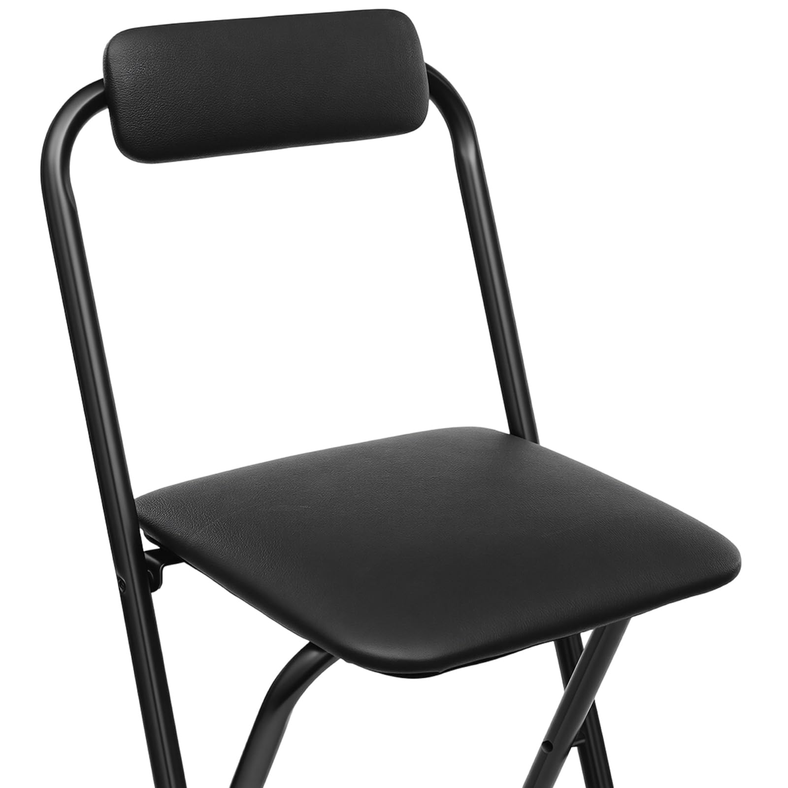 Tabouret de bar portable - Chaise haute pliable - 75 cm - Avec dossier - Tabouret pliable rembourré - Pour bar, café, capacité de charge 125 kg - Noir