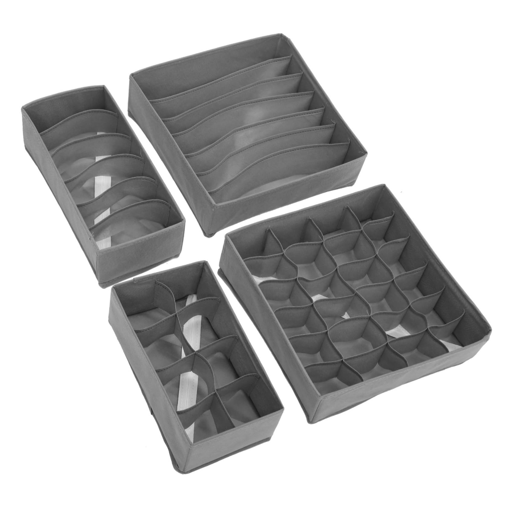 Levemolo 4 Stück-pack Aufbewahrungsboxen Aus Vliesstoff Für Unterwäsche Socken Bhs Krawatten Schals Faltbar Mit Fächern Kommode Organizer Für Kleiderschrank
