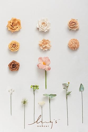 Miniatura 3 de Ling's Moment Caja de flores falsas, tallos artificiales de vegetación sintética, tulipanes de espuma para ramos de boda, centros de mesa,