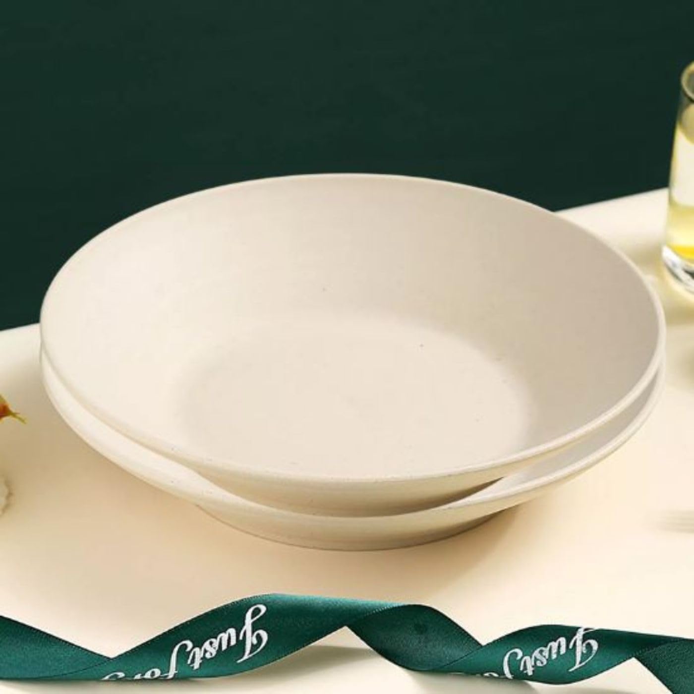 Eco-Friendly Deep Dish Bowl – Lightweight & Unbreakable– Large Capacity for Pasta, Salad, Soup & Rice –Dishwasher Safe –Modern Minimalist Design for Everyday Use (Beige_Pack of 2)-image-45