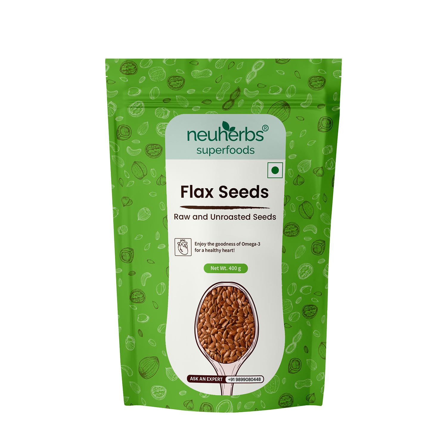 Neuherbs Raw & Unroasted Flax Seeds For Eating -400g | Omega-3 Flax Seeds For Hair Growth | Rich With Fiber For Weight Management | Alsi Seeds (B07QX8BTHW) Amazon Price History, Amazon Price Tracker
