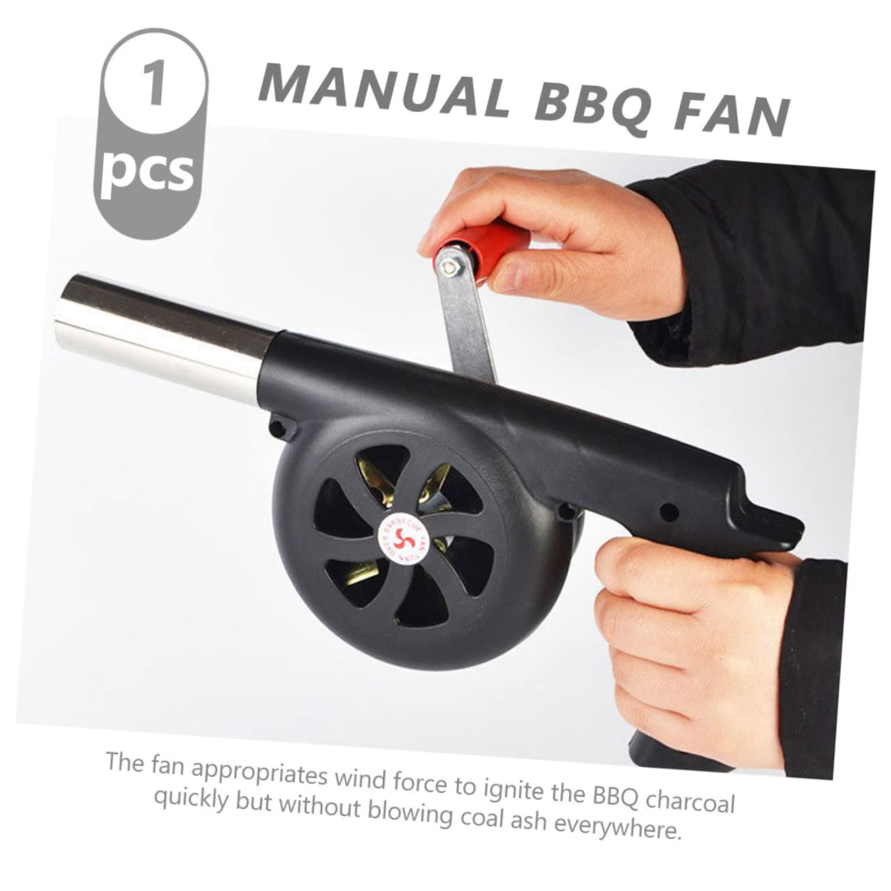 Toddmomy Soffiatore Ferro Barbecue e per in Abs Portatile a Manuale Carbone Ventilatore Manovella per Accendere Campeggio
