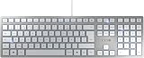 CHERRY KC 6000 SLIM, Ultra-Flat Design Keyboard, Belgian Layout (AZERTY), Wired (USB-A Connection), Quiet, Durable Key Labelling, Silver - 1