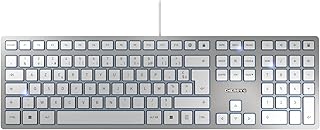 CHERRY KC 6000 Slim, Ultra-Flat Design Keyboard, French Layout (AZERTY) Wired (Port USB-A), Silent Keys, Durable Marking, …