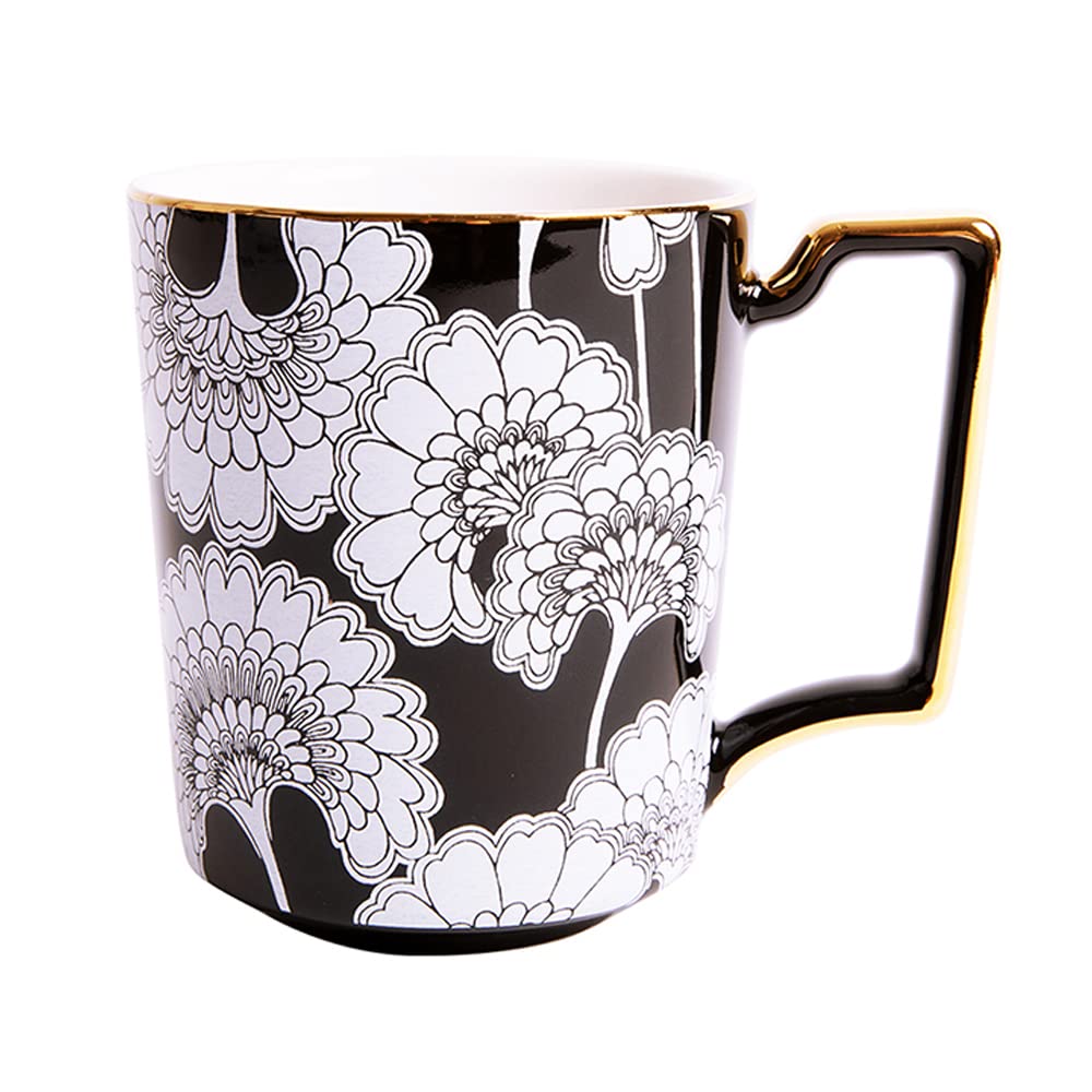 Ladelle Florence Broadhurst Mug, 11.2 cm x 8.2 cm x 10 cm Size, Black