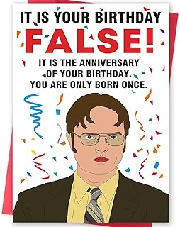 Ziwenhu The Office Birthday Cards for Men, Dwight Schrute Birthday Decoration for Friend, Funny Gift for Women