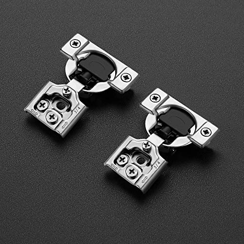 Image of Ravinte 2 Pack 1 Pairs 3 /4 inch Overlay Soft Close Hinges for Kitchen Cabinet Hinges Satin Nickel Hidden Hinges Stainless Steel Concealed Hinge self Closing